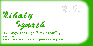 mihaly ignath business card